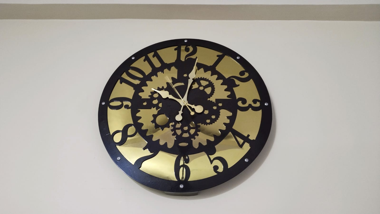 MS Cutting Golden Customize Wall Clock